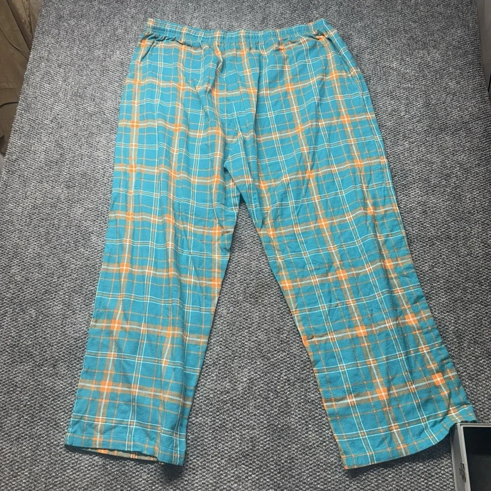 Miami Dolphins Pajama Pants Size 3xlNFL Team Apparel Blue Orange Plaid Sleepwear